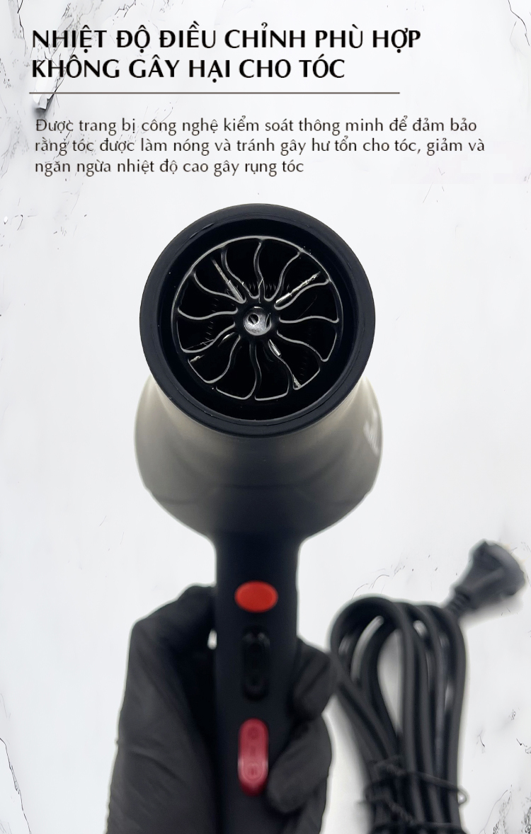 Mô tả Máy Sấy Tóc AKUMA X7 Công Suất Lớn 2400W - Dành Cho Salon Tóc Chuyên Nghiệp, 2 Chiều Nóng Lạnh, Lõi Đồng, Đồ Bền Cao - 6