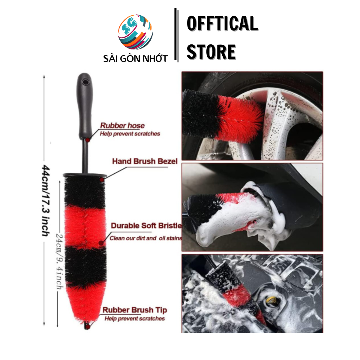 COMBO RỬA XE, Cọ Rửa Xe, Cọ Mâm Lazang, Bàn Chải Lốp, Rửa Xe Đa Năng ...