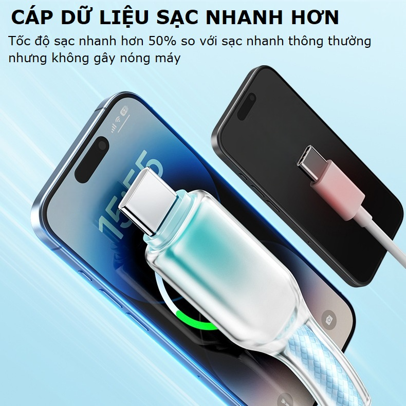 Mô tả Dây cáp sạc nhanh 30W dây sạc bọc dù chống đứt cho điện thoại – Gutek A24 - 2