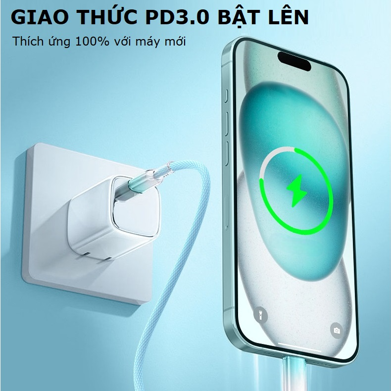 Mô tả Dây cáp sạc nhanh 30W dây sạc bọc dù chống đứt cho điện thoại – Gutek A24 - 4