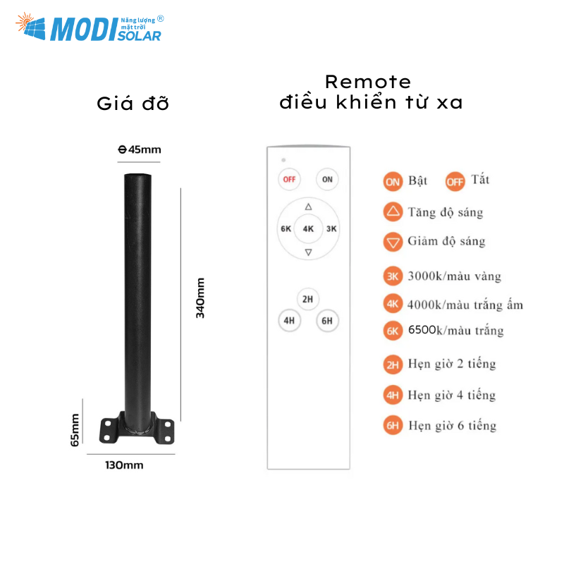 Mô tả Đèn Năng Lượng Mặt Trời Liền Thể 80W MODI SOLAR , Đèn Led Năng Lượng Mặt Trời Cảm Biến Ánh Sáng - 7