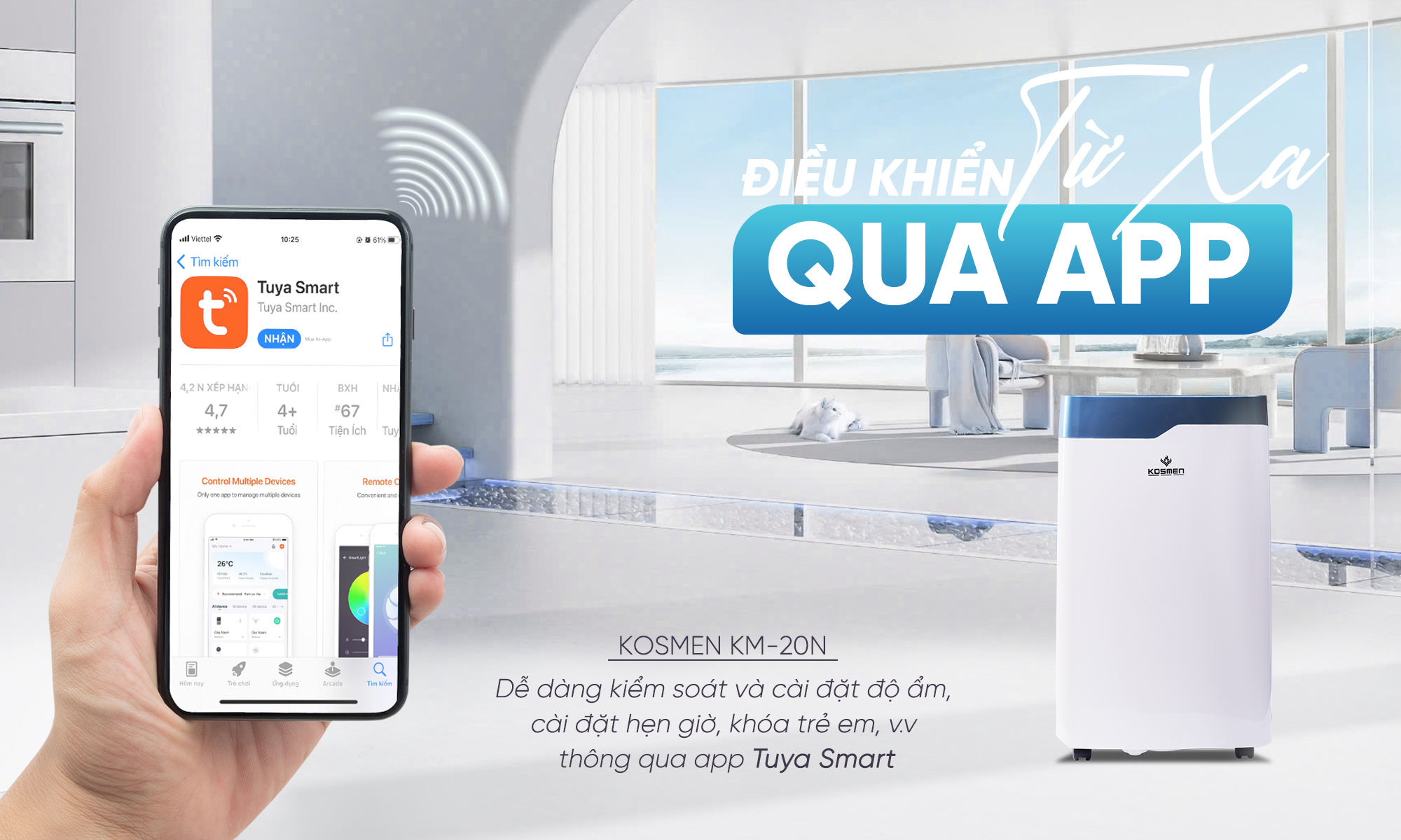 Mô tả Máy Hút Ẩm Dân Dụng Kosmen KM-20N - Thích Hợp Không Gian 80m2 - Hàng Chính Hãng Bảo Hành 24 Tháng - 4