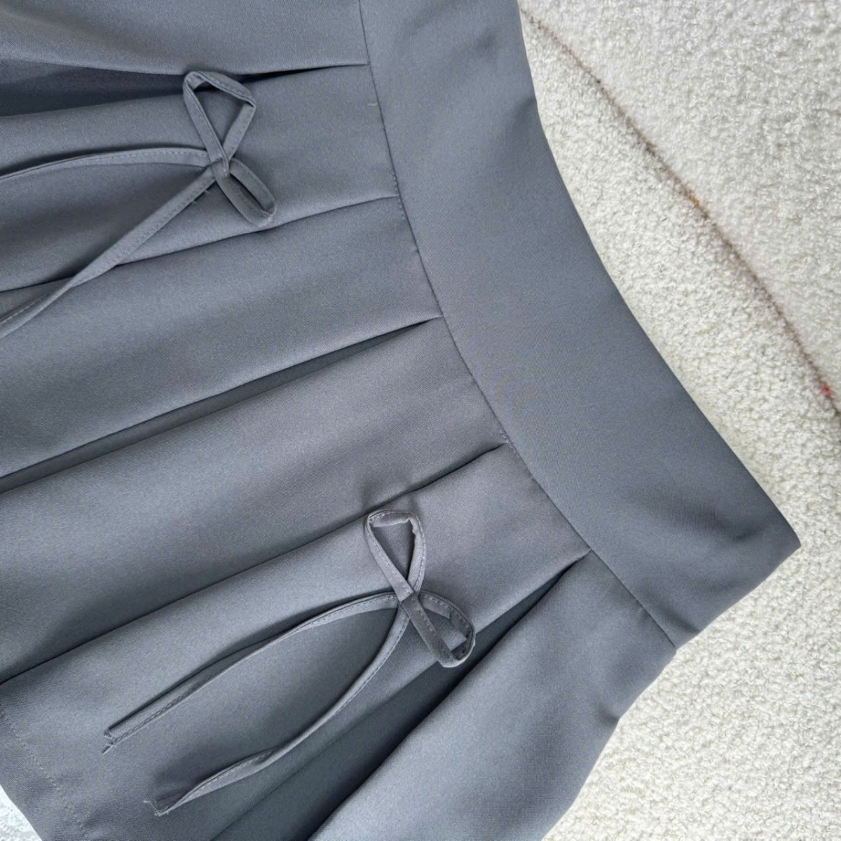 Mô tả Chân Váy Bigsize Nữ Dáng Xếp Ly Xòe 2 Lớp Phối Ren Dễ Thương Kèm Nơ Đứng Form Cho Chubby CV419 - 6