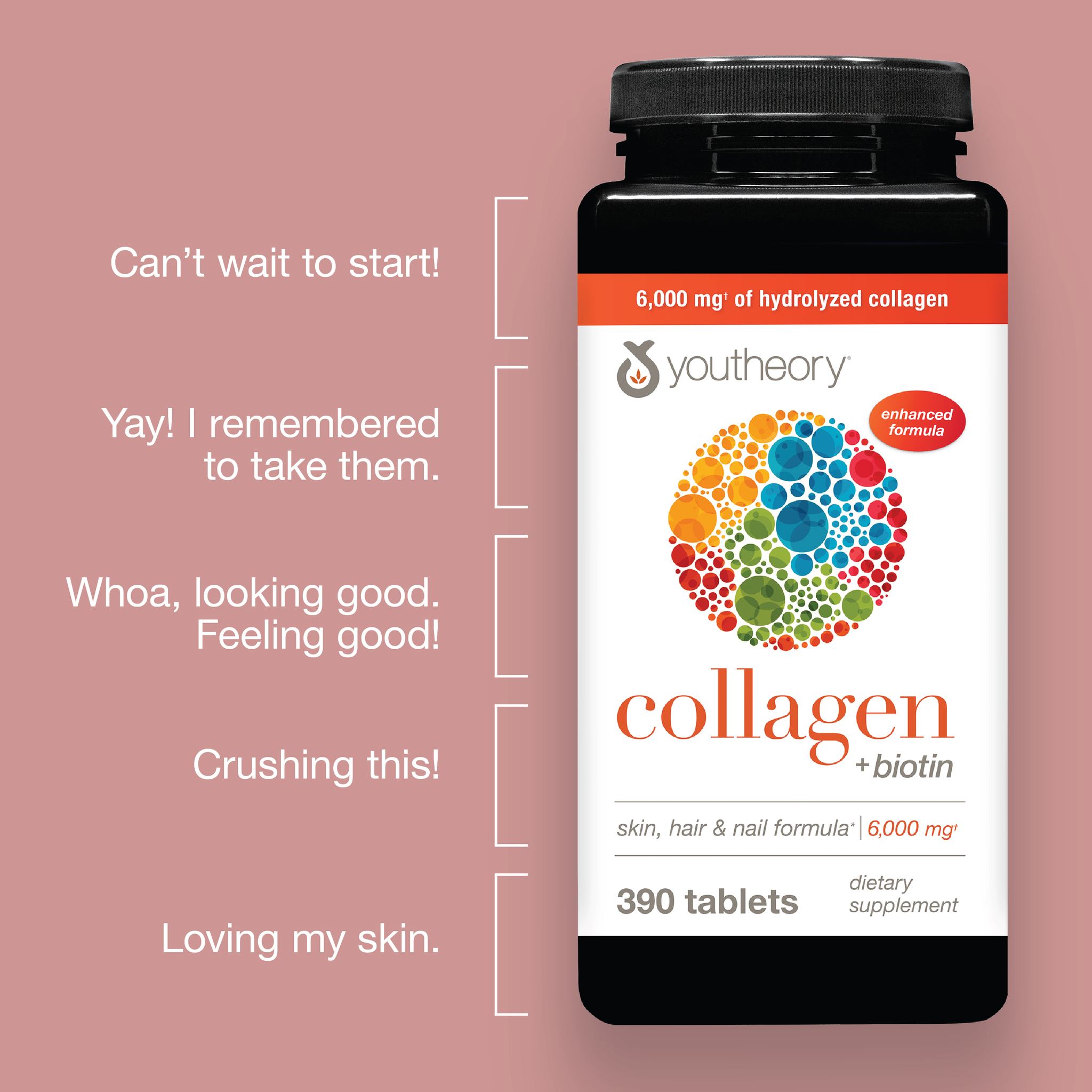 Mô tả Viên uống collagen mỹ youtheory collagen Type 1,2,3 390 viên Healthy Care chống lão hóa đẹp da - 1