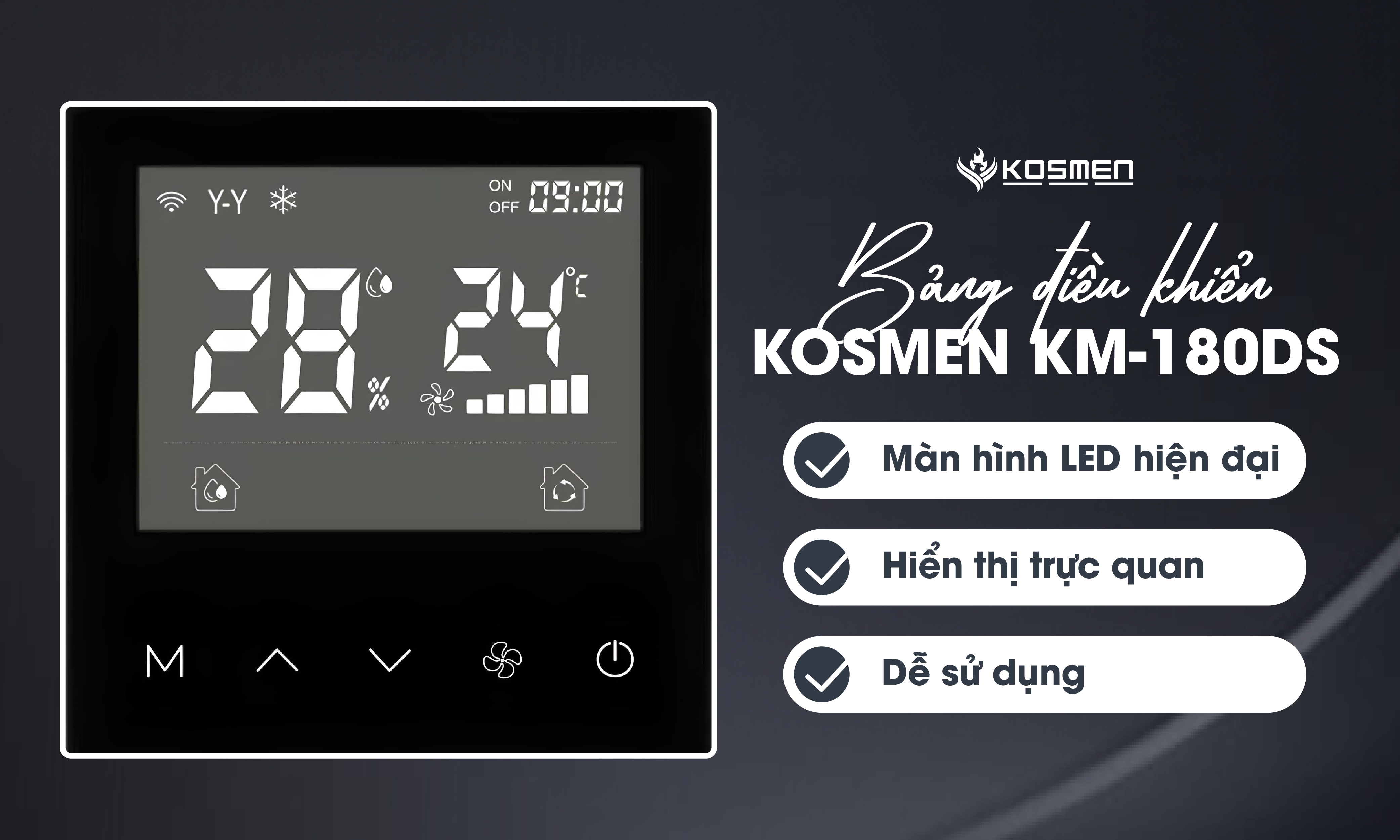 Mô tả Máy Hút Ẩm Âm Trần Kosmen KM-180DS Công Suất 180 lít/ngày - Hàng Chính Hãng BH 24 tháng - 5