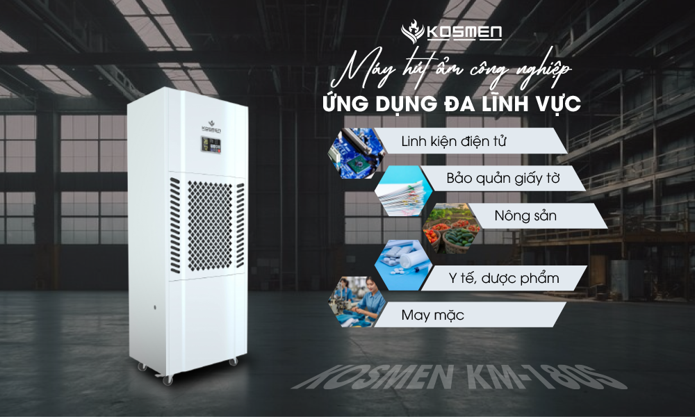 Mô tả Máy Hút Ẩm Công Nghiệp Kosmen KM-180S 180 lít/ngày - Hàng Chính Hãng Bảo Hành 24 Tháng - 5