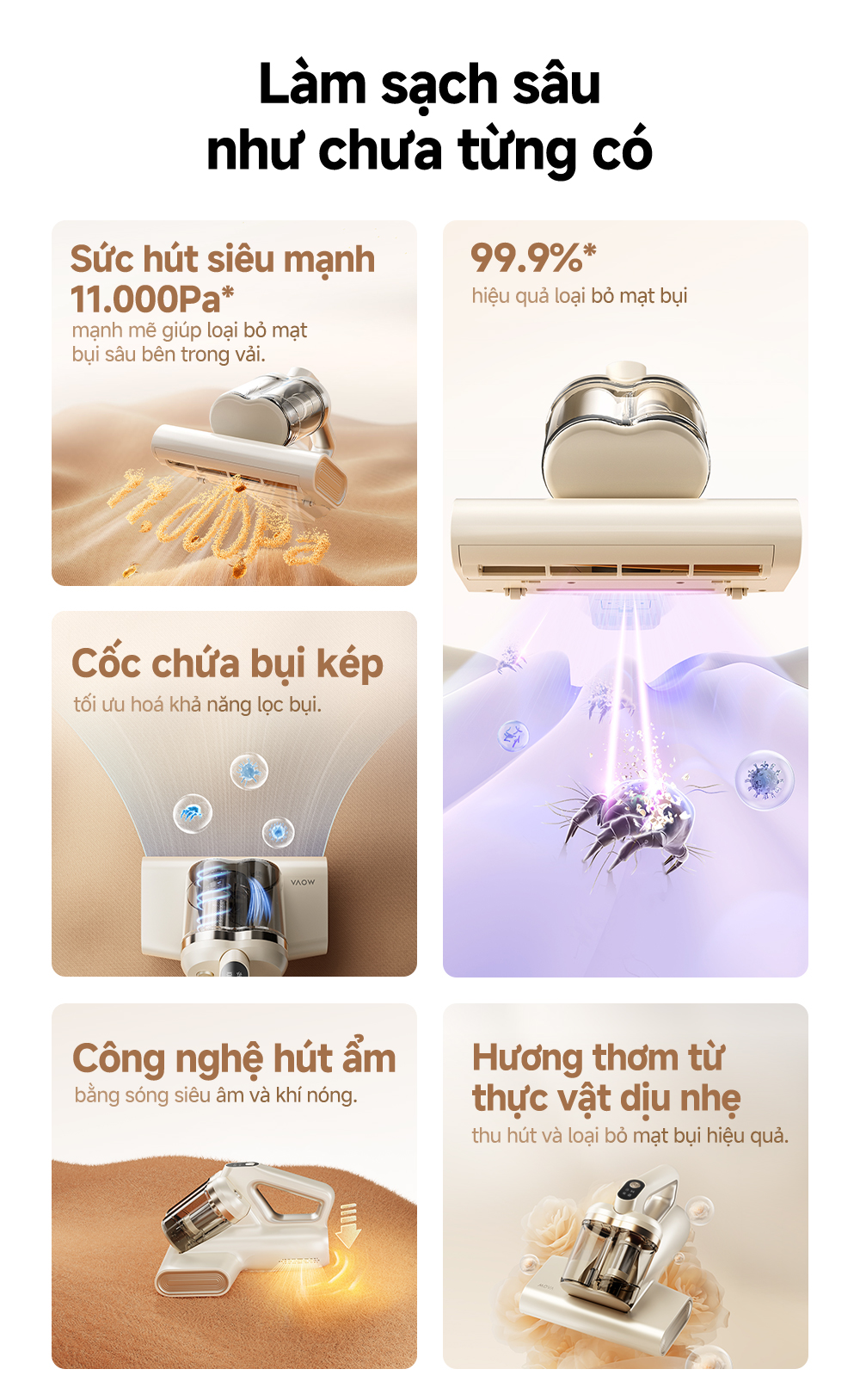 Mô tả Máy hút bụi giường nệm Mova D10 MAX - Hàng chính hãng - Bảo hành 12 tháng - 2