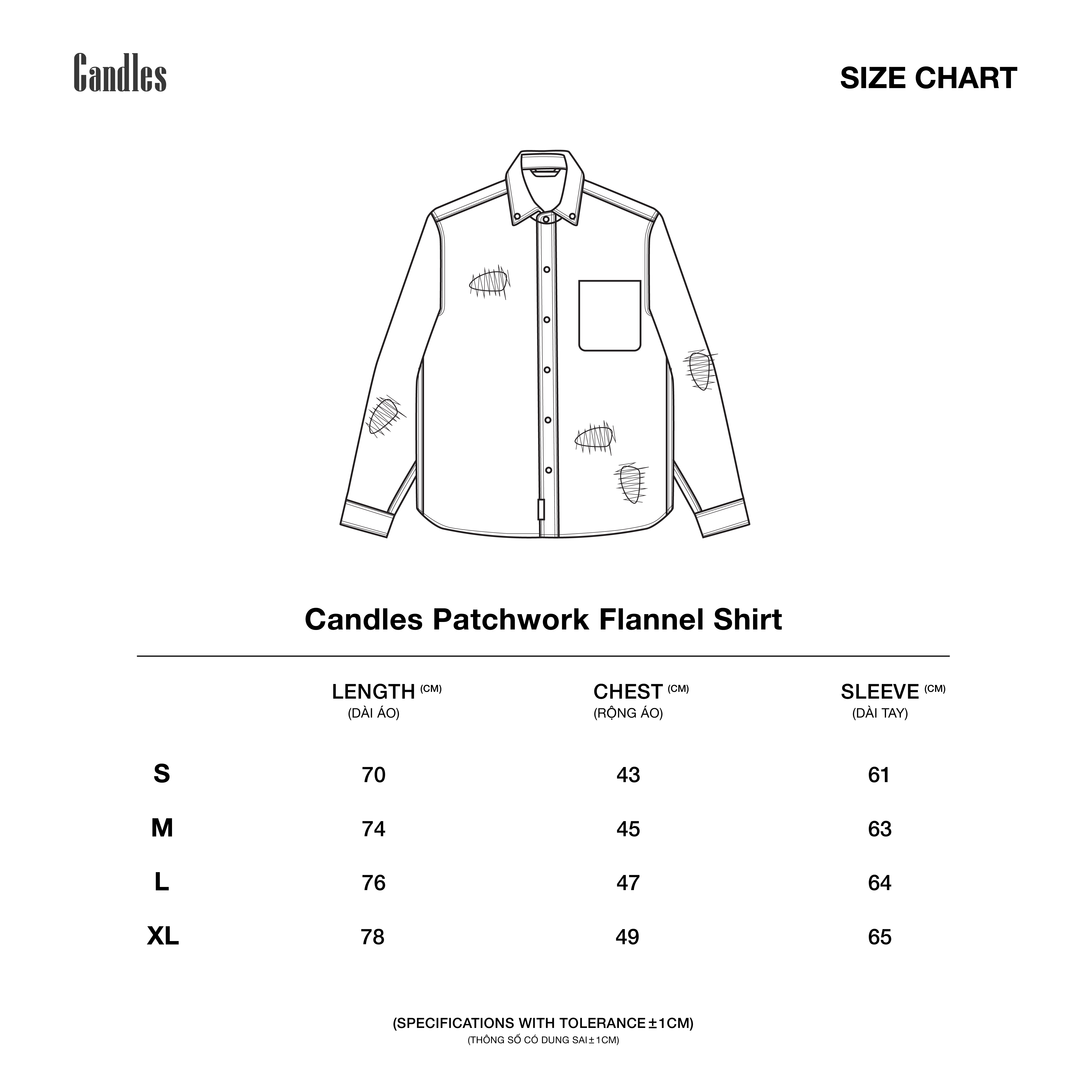 Mô tả Áo Sơ Mi Candles Patchwork Flannel Shirt Oversize Unisex - 5