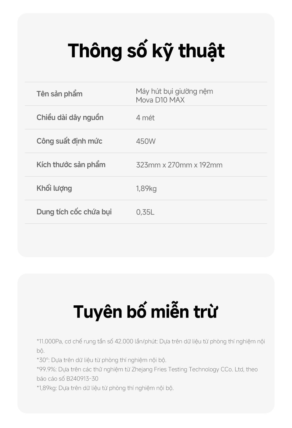 Mô tả Máy hút bụi giường nệm Mova D10 MAX - Hàng chính hãng - Bảo hành 12 tháng - 12