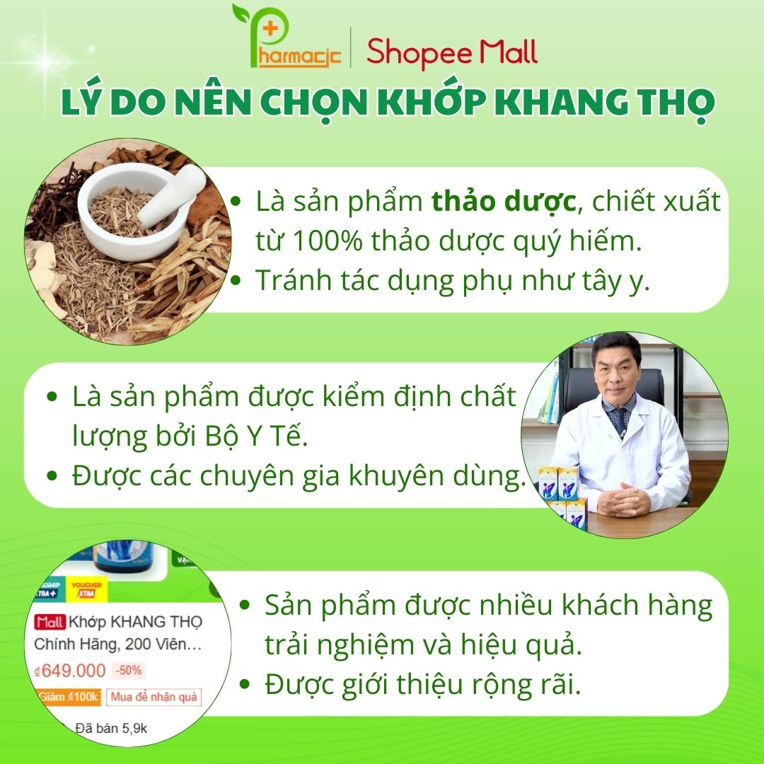 Mô tả Combo 2 Khớp KHANG THỌ Chính Hãng và 1 Xịt KHANG THỌ - Giải Pháp Cho Người Bệnh Xương Khớp - 2