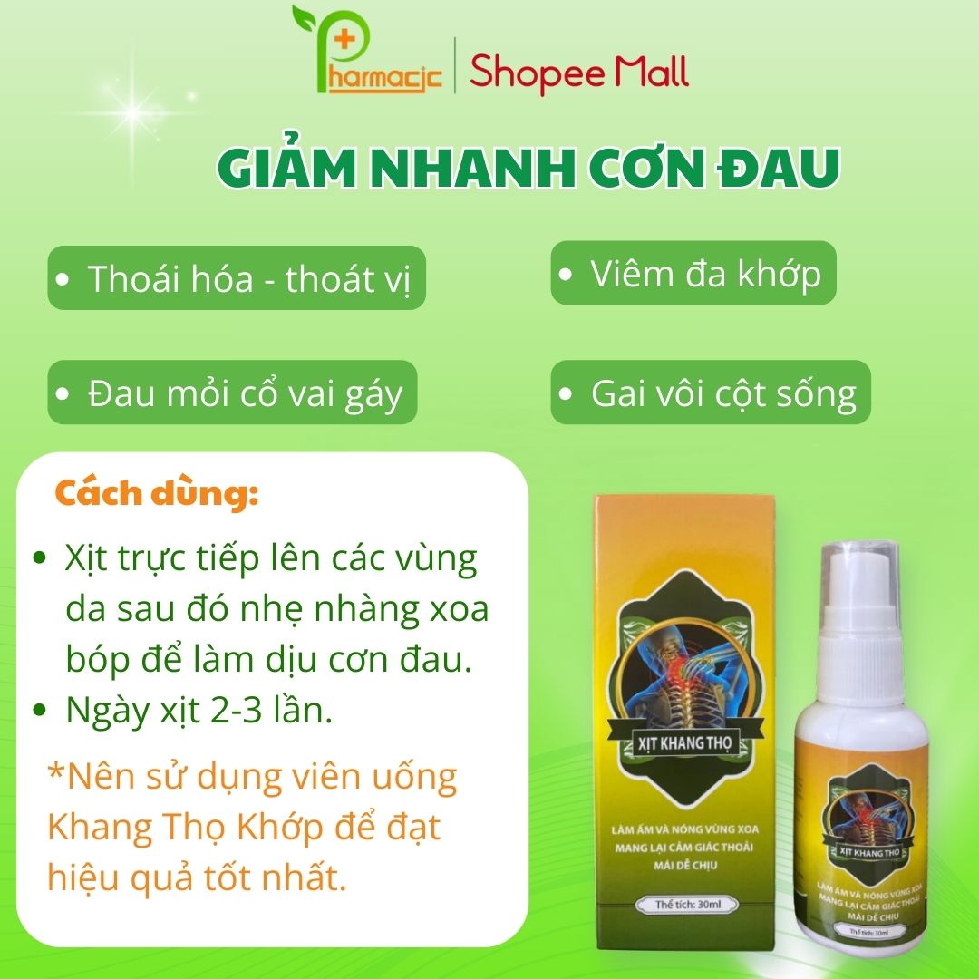 Mô tả Combo 4 Hộp Khớp KHANG THỌ Giảm Đau Nhức và 2 Xịt Xoa Bóp Khang Thọ - 3
