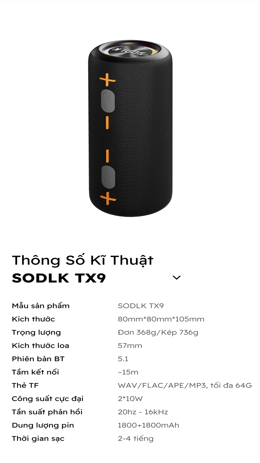 Loa SODLK TX9 ứng dụng