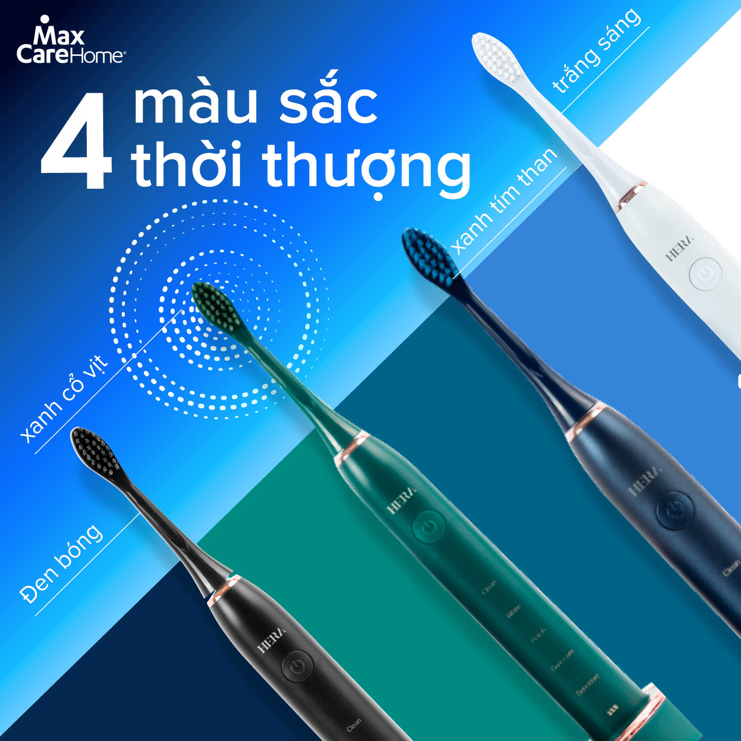 Mô tả Bàn Chải Điện DIỆT KHUẨN BẰNG TIA UV CAO CẤP Maxcare Hera Whitening Sấy Khô & Nhắc Chuyển Vùng Đánh Răng - 4
