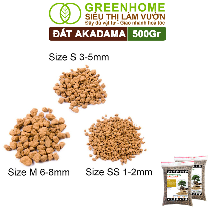 Mô tả Đất Akadama Greenhome, Bao 500GR, Giá Thể Bonsai, Kiểng Lá, Sen Đá, Phân Nền Thủy Sinh, Dưỡng Chất - 9