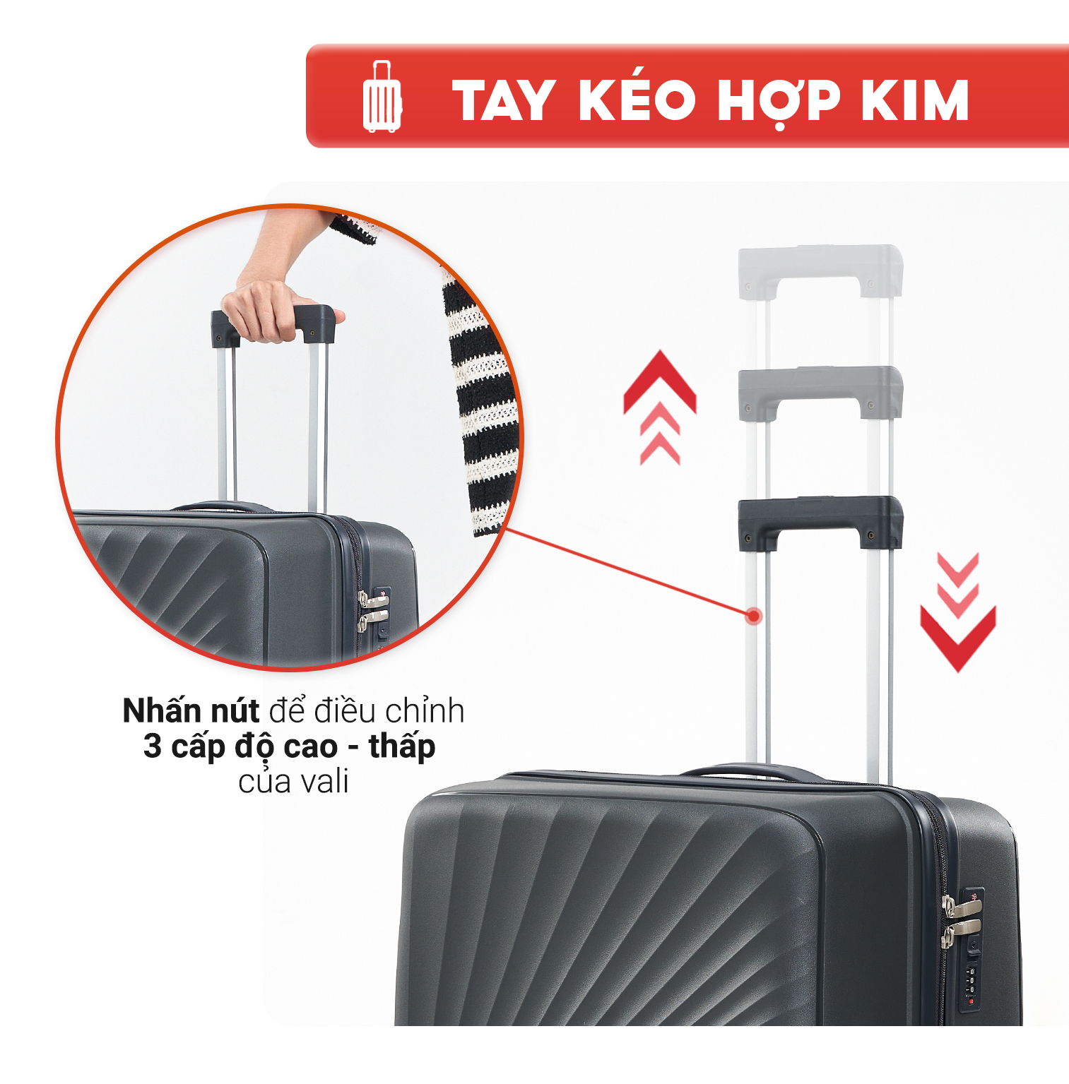 Mô tả Vali kéo du lịch SUNNY PICA nhựa PP chống vỡ tuyệt đối, vali size 28 24 20 inch xách tay, kí gửi - 7