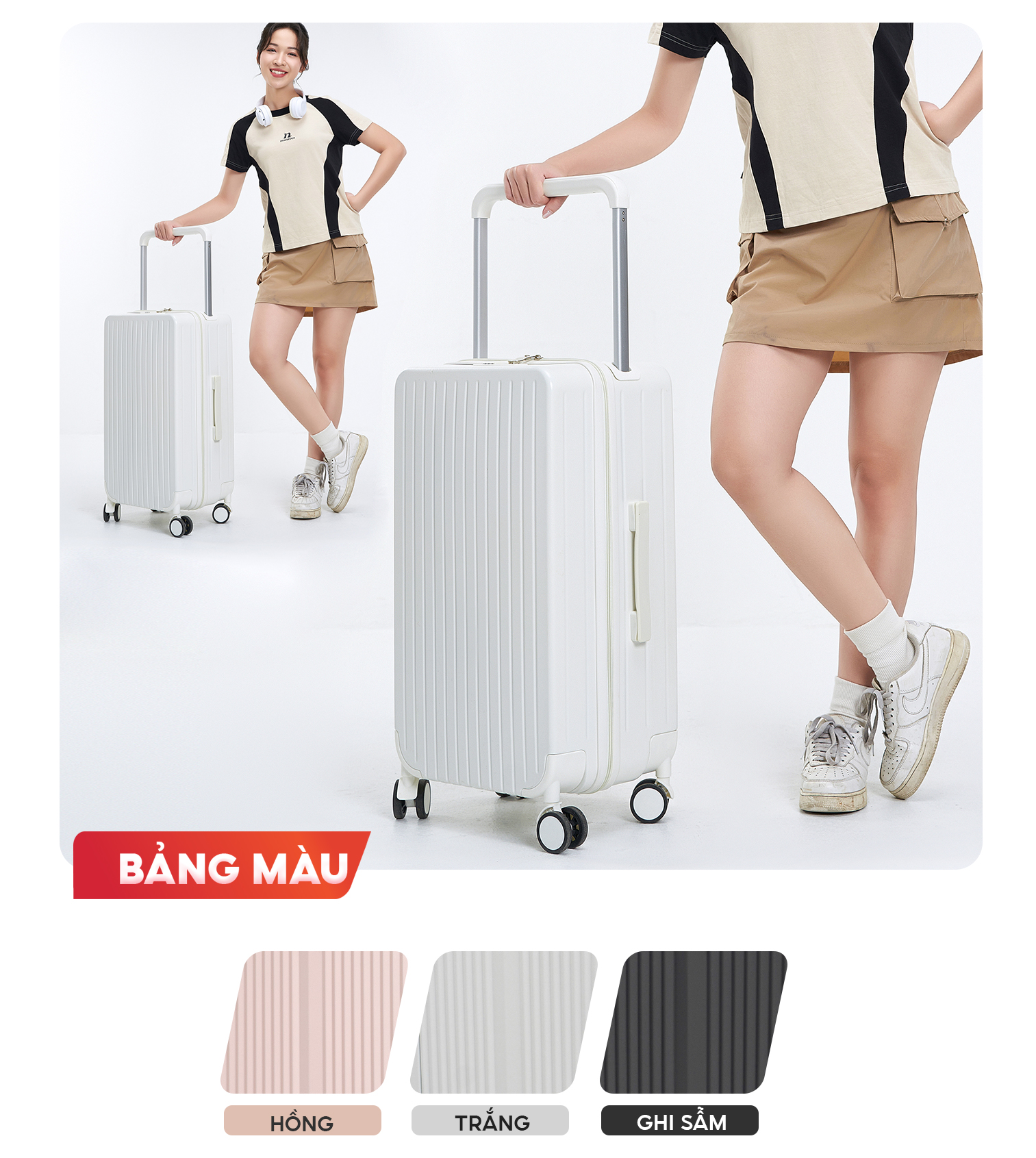 Mô tả Vali kéo du lịch SUNNY LUNA chính hãng size 20-24, xách tay-kí gửi hạn chế va đập - 6