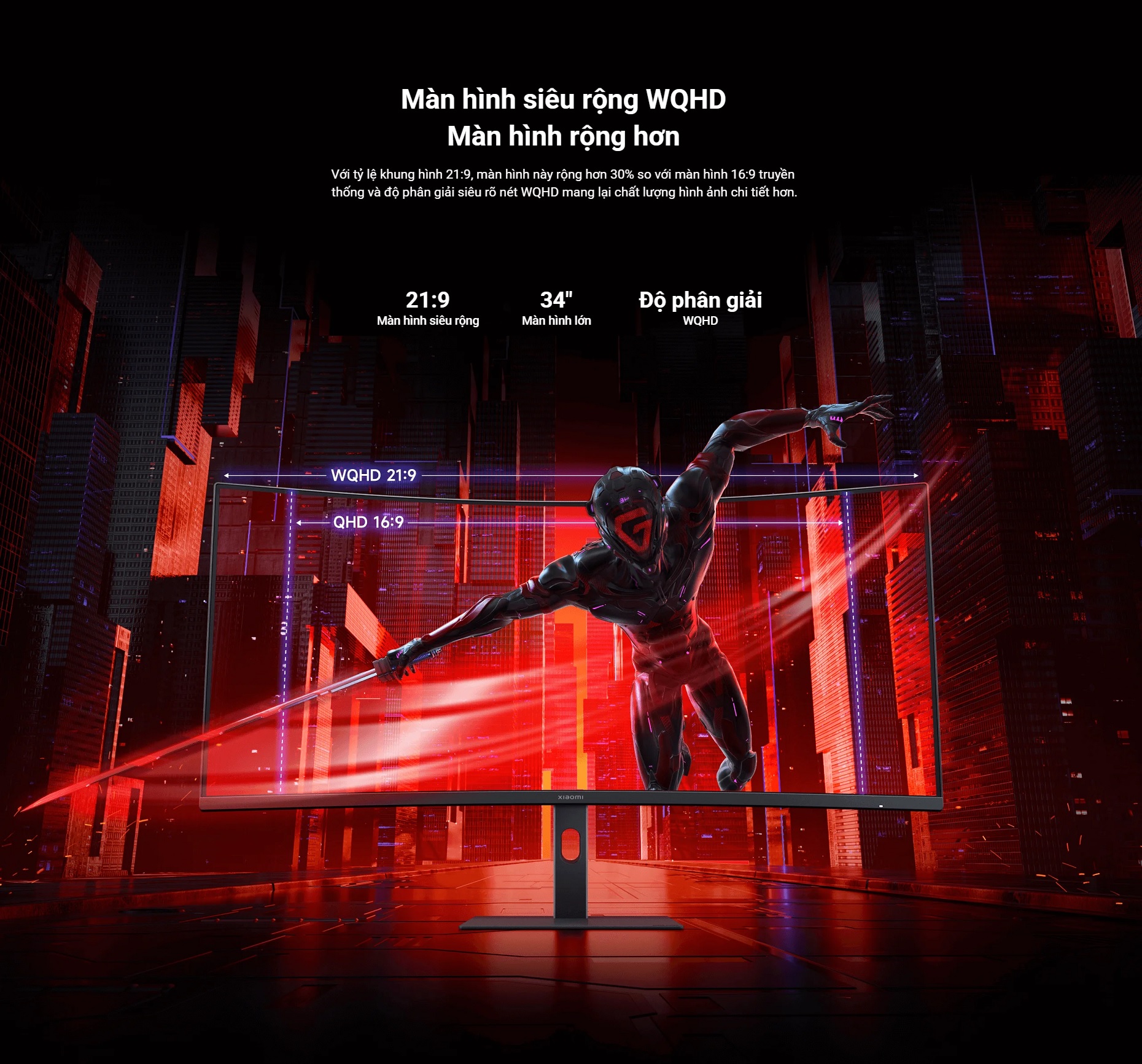 Mô tả Màn Hình Cong Gaming Xiaomi 2K Curved Gaming Monitor G34i (34inch/180Hz/1ms) - Phiên Bản Quốc tế, Bảo Hành 36 Tháng - 5
