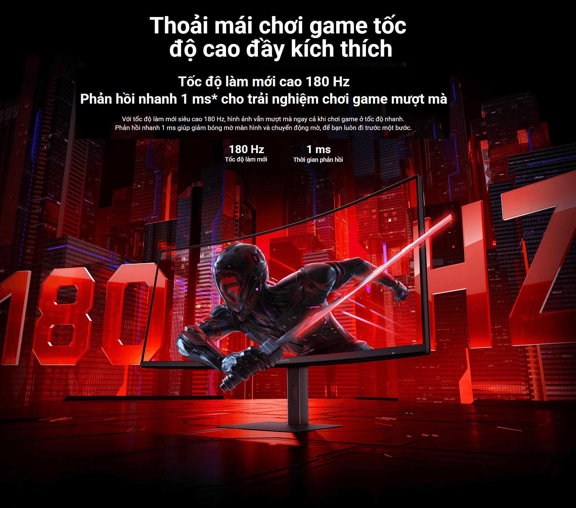 Mô tả Màn Hình Cong Gaming Xiaomi 2K Curved Gaming Monitor G34i (34inch/180Hz/1ms) - Phiên Bản Quốc tế, Bảo Hành 36 Tháng - 6