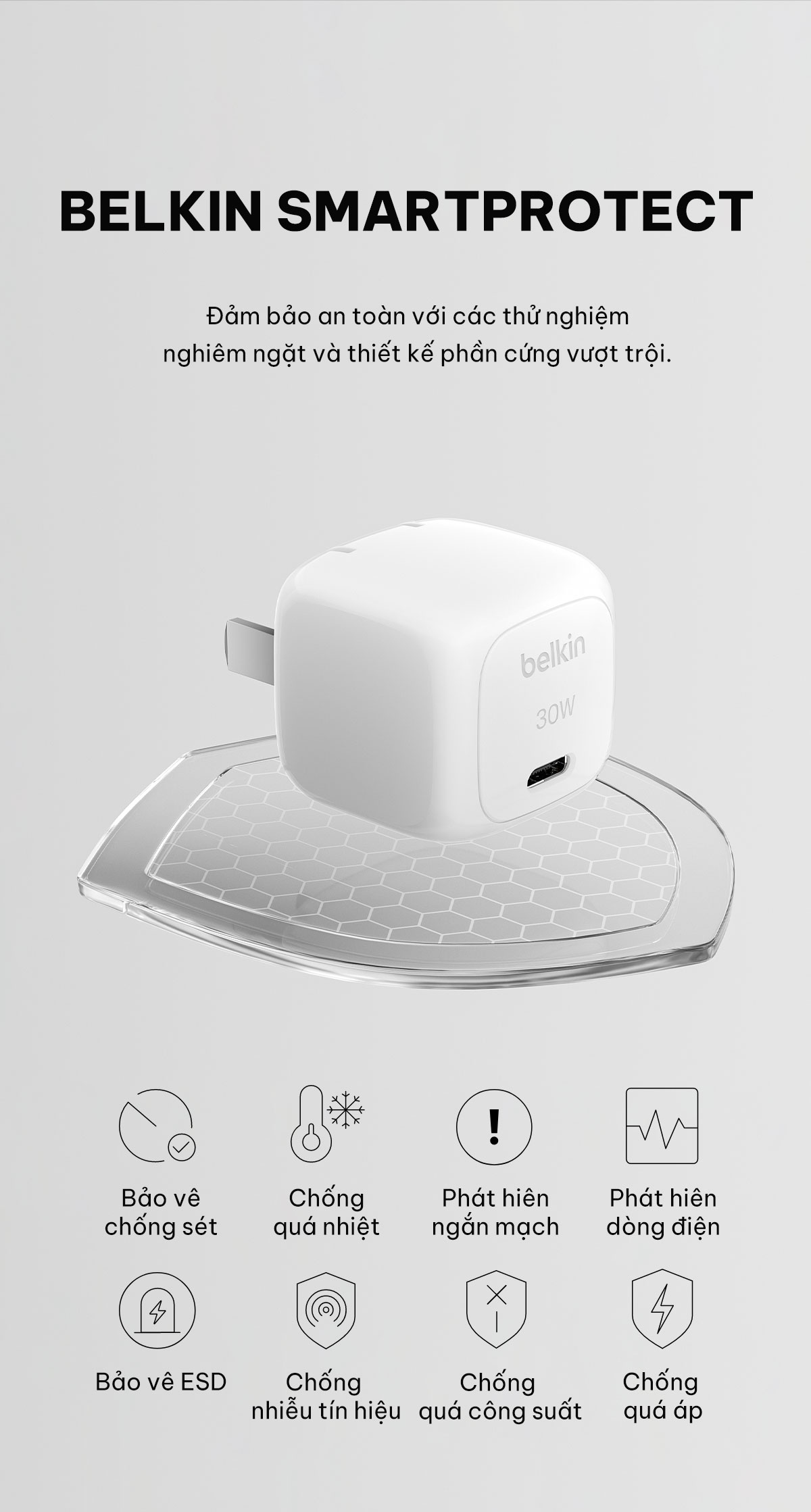 Mô tả Củ sạc nhanh 30W Belkin PD PPS Cubic Wall Charger | Sạc nhanh, Nhỏ Gọn, An toàn cao, Công nghệ mới - 7