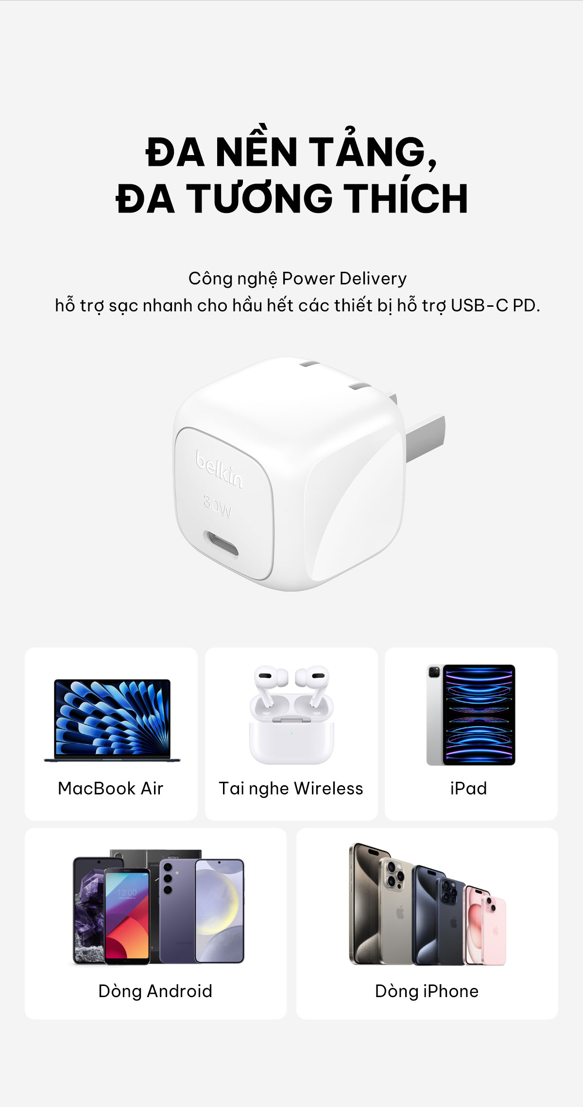Mô tả Củ sạc nhanh 30W Belkin PD PPS Cubic Wall Charger | Sạc nhanh, Nhỏ Gọn, An toàn cao, Công nghệ mới - 9