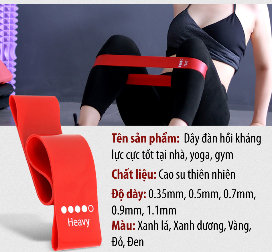 Mô tả KOL - BG Bộ 5 Dây đàn hồi kháng lực đa năng cao cấp tập Gym/Yoga - 6