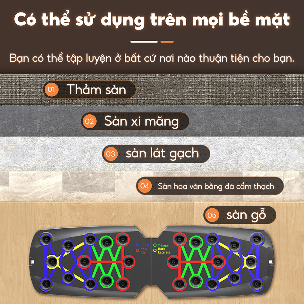 Mô tả KOL - BG-Dụng Cụ Tập Hít Đất Chống Đẩy Có Vạch Kẻ Màu Theo Nhóm Cơ Rh003 - 9