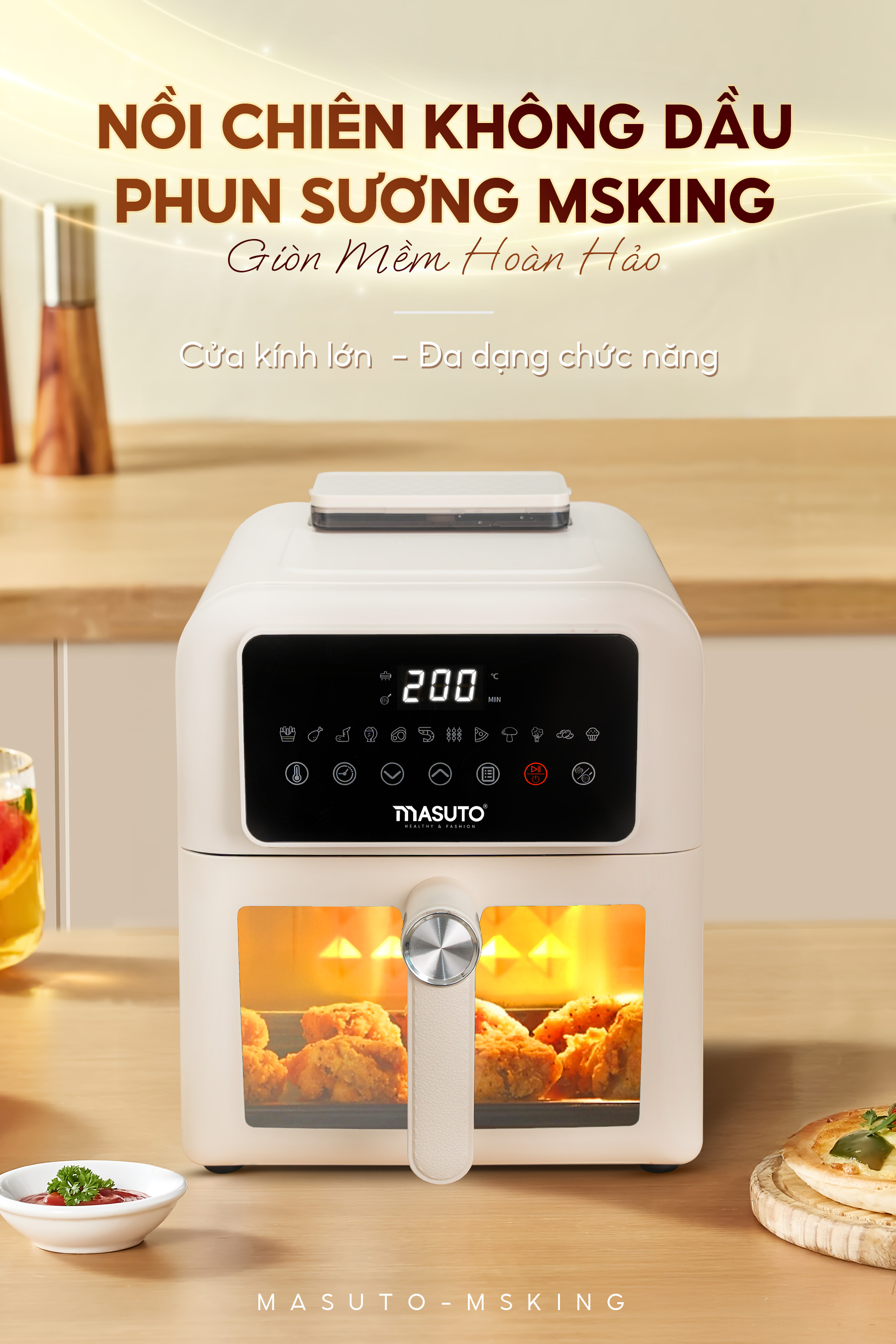 Bảng điều khiển nồi chiên Masuto MSKing