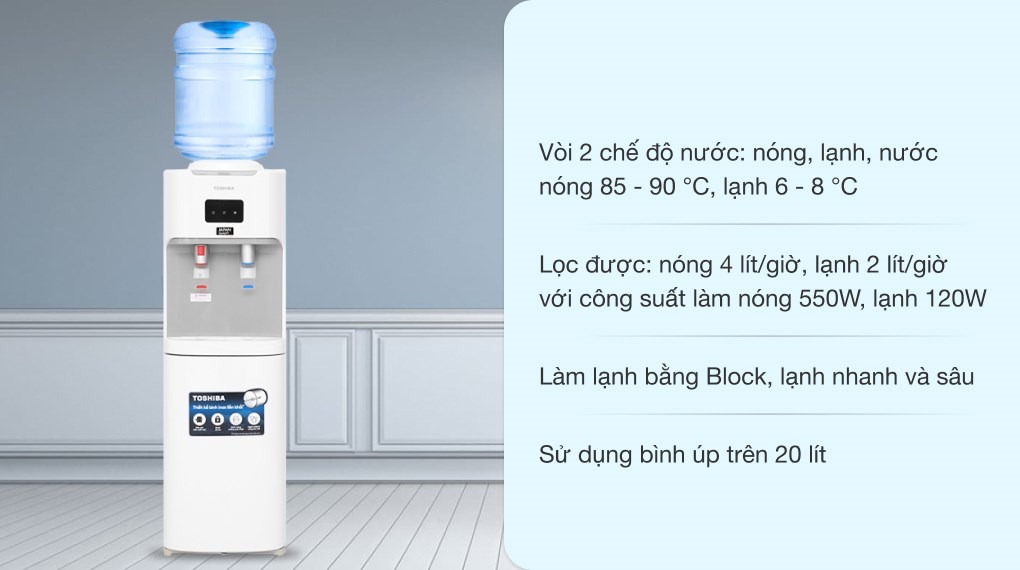 Mô tả Cây Nước Nóng Lạnh Bình Úp Toshiba RWF-W1664TV Thiết Kế Hiện Đại, 2 Màu Trắng Đen Ấn Tượng - 2