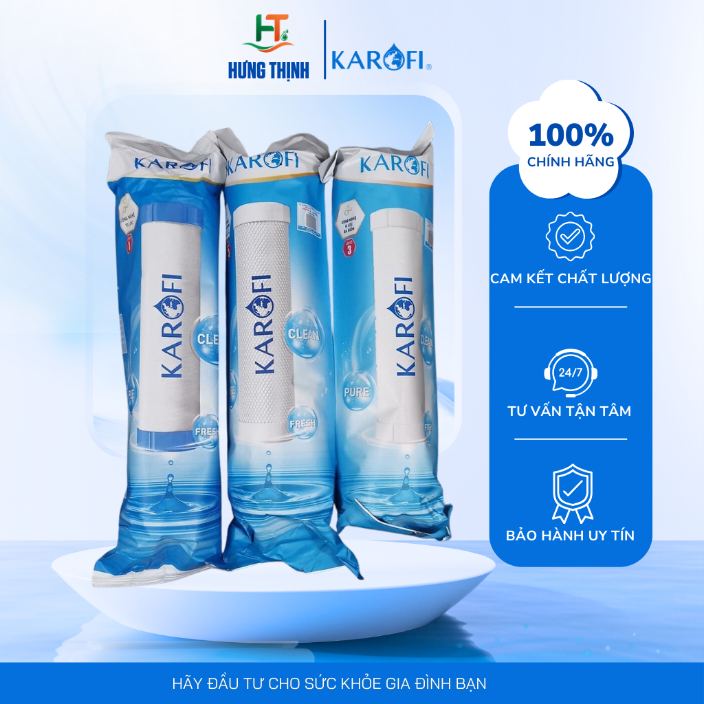 Mô tả Bộ Lõi Lọc Smax Duo Karofi 123 Với Lõi Số 2 CTO (Lõi Lưới) Dùng Cho Các Dòng Máy Ss038, U03, U05, U95, P95, OP1310, O07 - 1