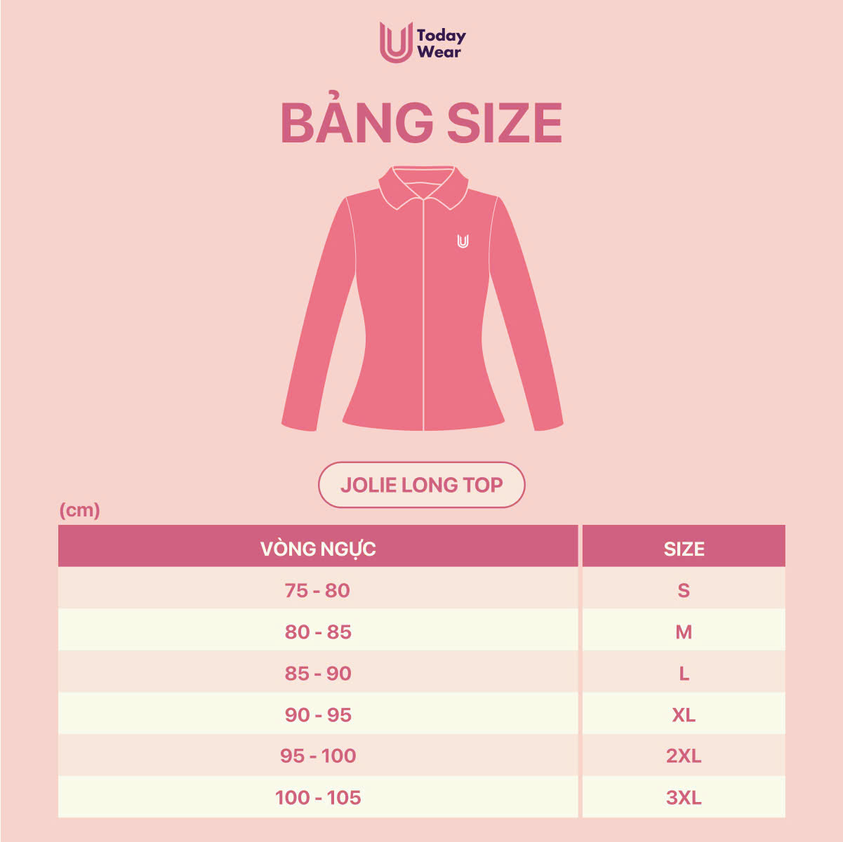 Mô tả Áo thể thao nữ dài tay cổ polo có bigsize Jolie Long Top Today U Wear chống nắng mềm mịn thoải mái tập gym yoga - 3