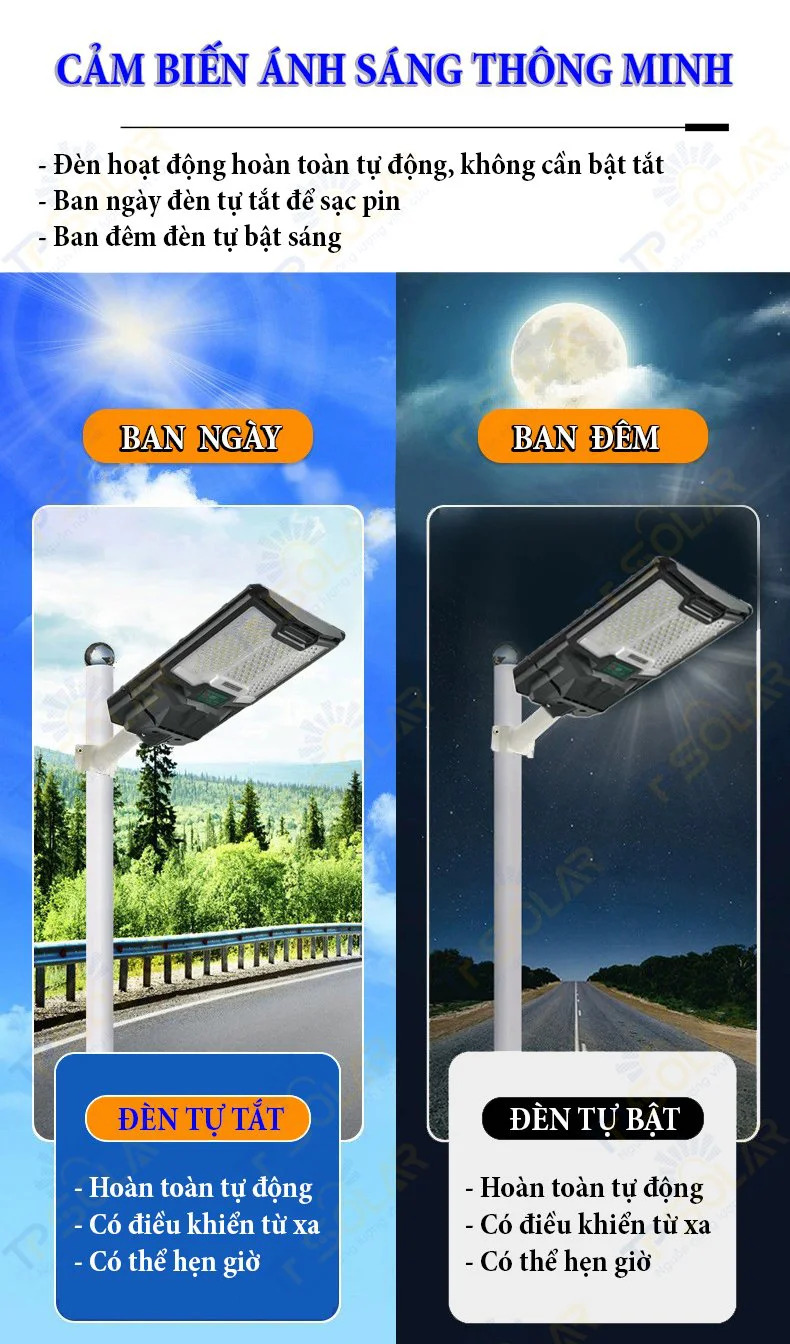 Mô tả Đèn Liền Thể Năng Lượng Mặt Trời TP SOLAR Siêu Sáng, Đèn Sân Vườn Liền Thể Kép 800W, Cảm Biến Chuyển Động Bảo Hành 3 Năm - 3