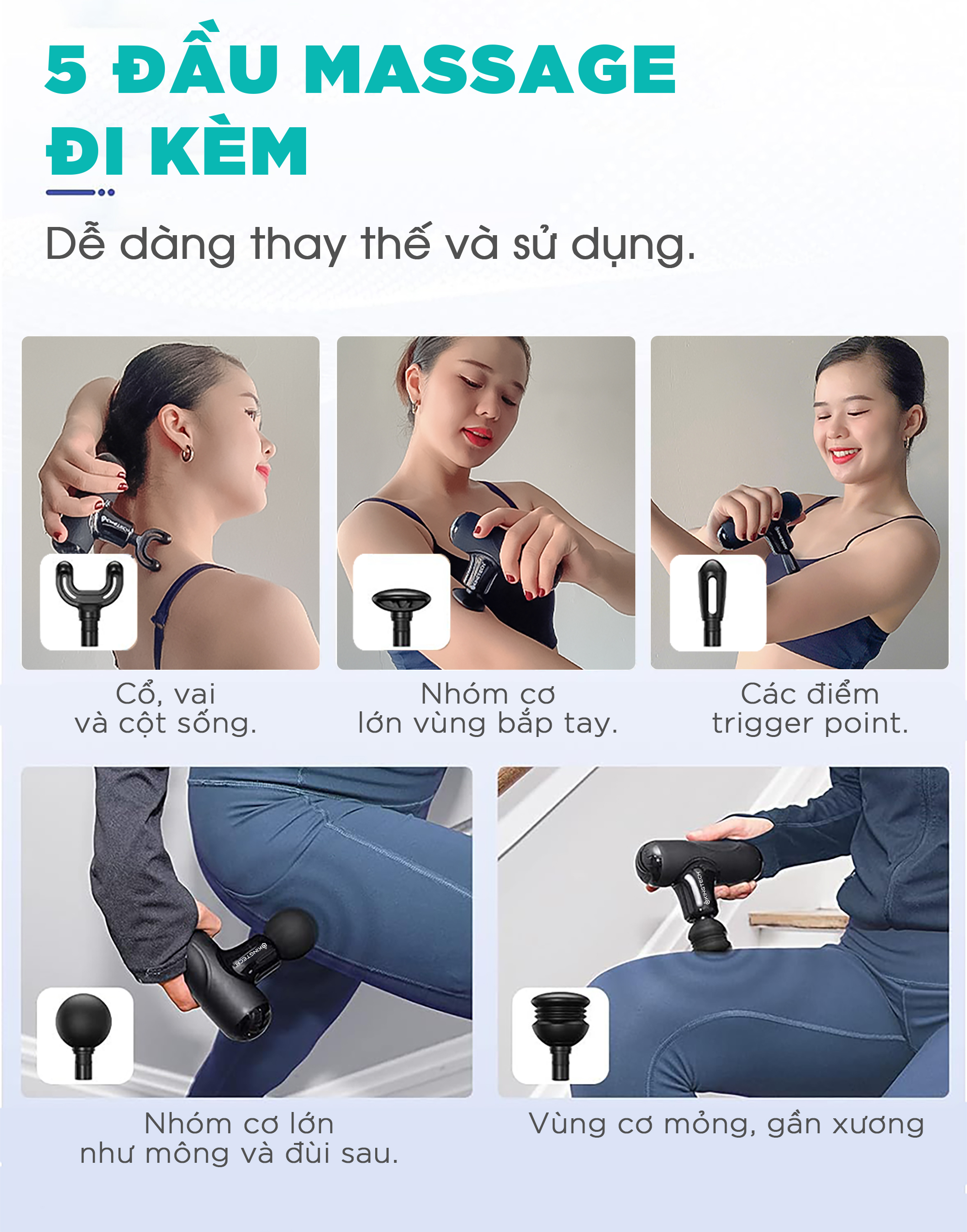 Mô tả Quà Tặng Cao Cấp - Máy Massage Cầm Tay Mini KINGTECH A1, Nhỏ Gọn Hỗ Trợ Mát Xa Chuyên Sâu, Giảm Đau Cơ, Cứng Khớp - 6