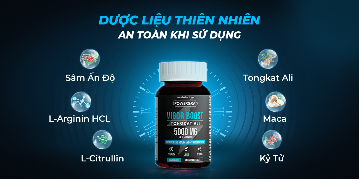 Combo viên uống Powergra Vigor Boost Tongkat Ali hộp 60 viên & viên ...