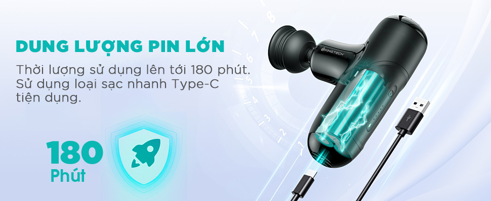 Mô tả Quà Tặng Cao Cấp - Máy Massage Cầm Tay Mini KINGTECH A1, Nhỏ Gọn Hỗ Trợ Mát Xa Chuyên Sâu, Giảm Đau Cơ, Cứng Khớp - 3