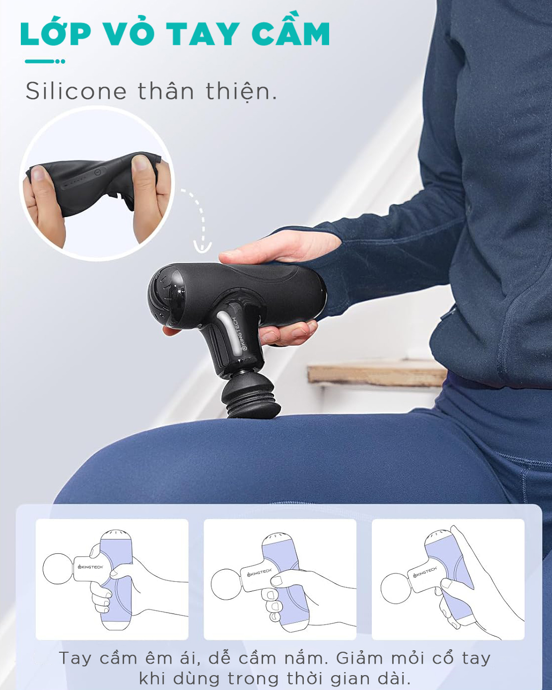 Mô tả Quà Tặng Cao Cấp - Máy Massage Cầm Tay Mini KINGTECH A1, Nhỏ Gọn Hỗ Trợ Mát Xa Chuyên Sâu, Giảm Đau Cơ, Cứng Khớp - 11