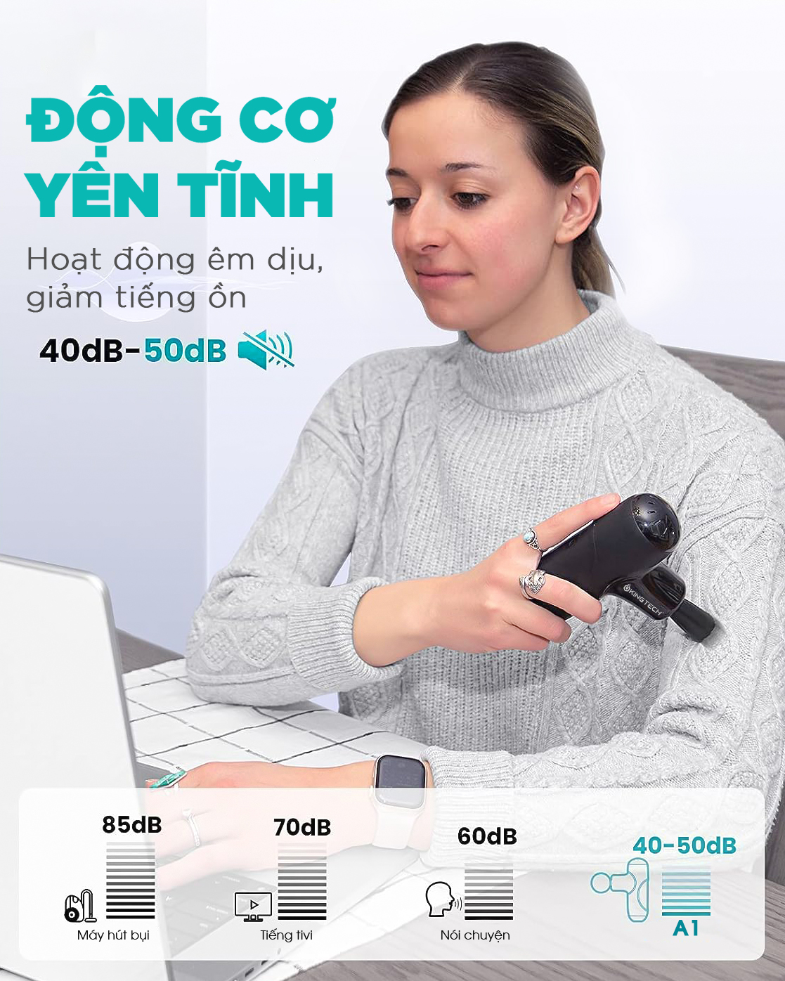 Mô tả Quà Tặng Cao Cấp - Máy Massage Cầm Tay Mini KINGTECH A1, Nhỏ Gọn Hỗ Trợ Mát Xa Chuyên Sâu, Giảm Đau Cơ, Cứng Khớp - 2