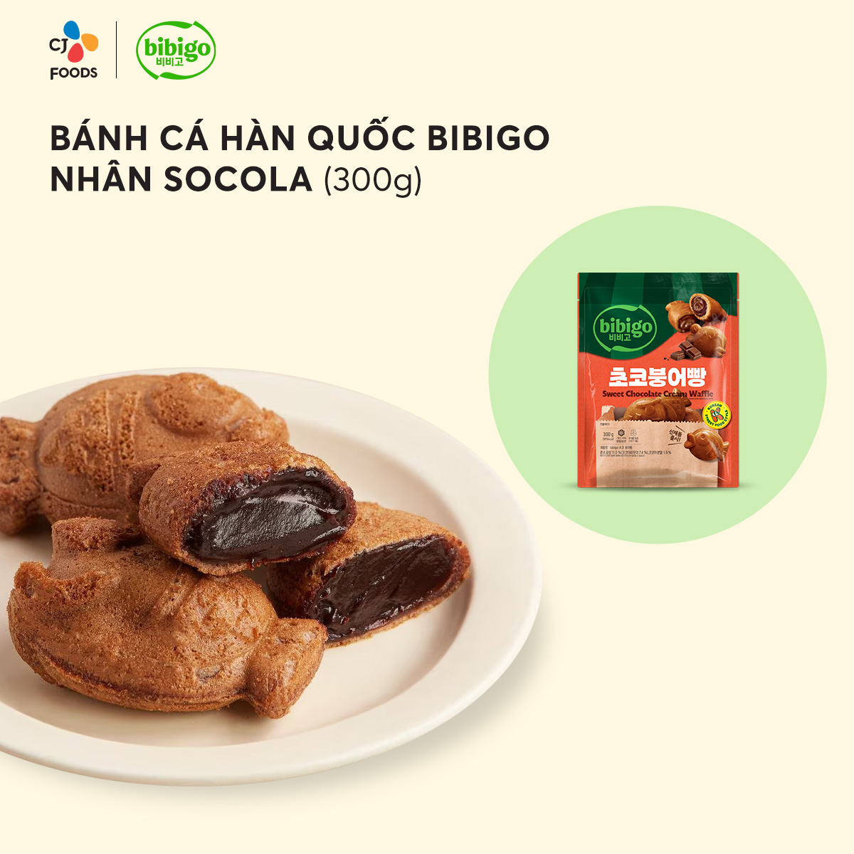 [squid Game 2] Bánh Cá Hàn Quốc Bibigo Nhân Chocolate Nhân Đậu đỏ Ngọt 