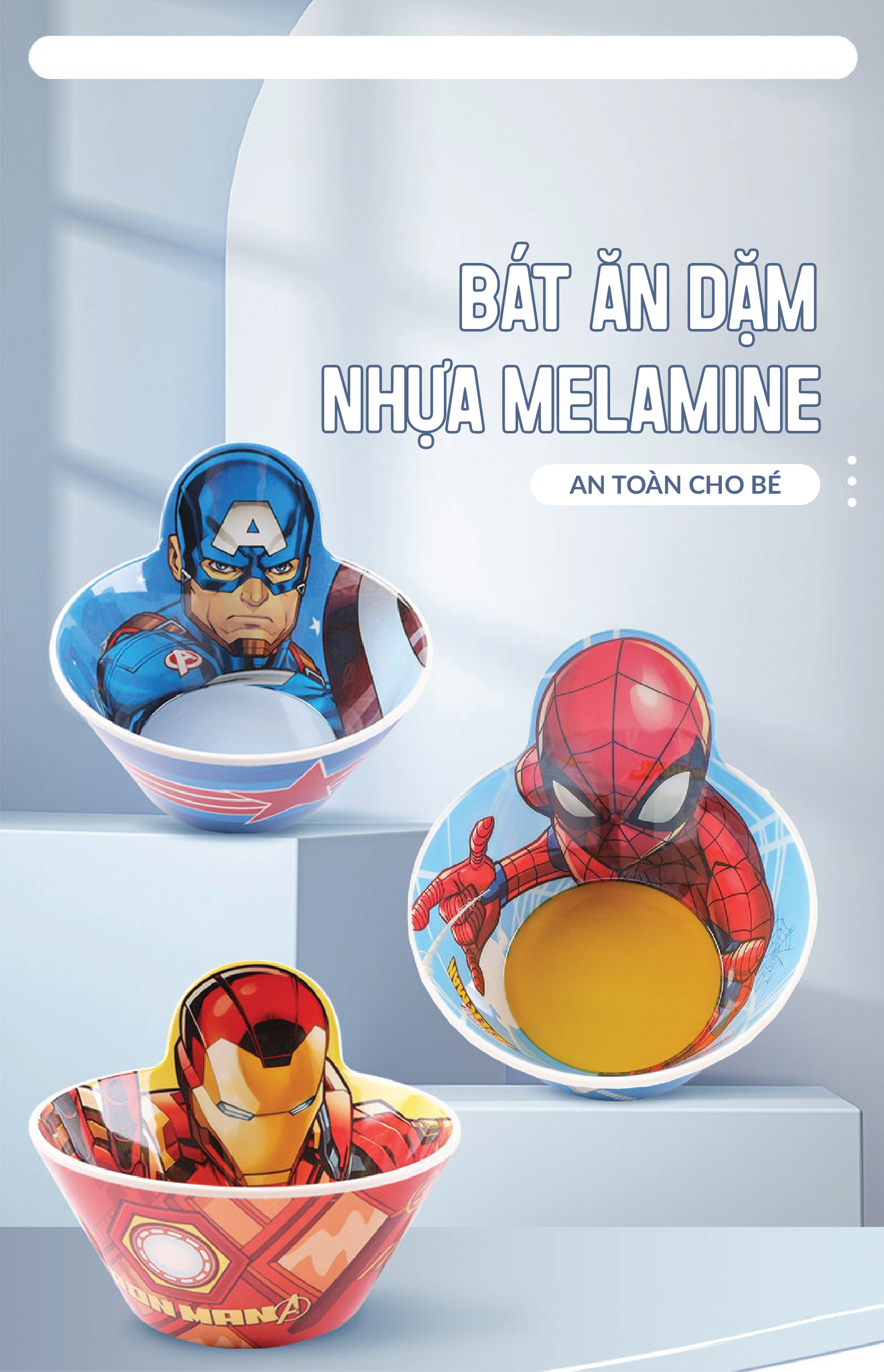 Mô tả Bộ ăn dặm cho bé 1989KIDS chất liệu Nhựa Melamine chén bát ăn dặm,đũa tập ăn,cốc uống nước,thìa cho bé - 1