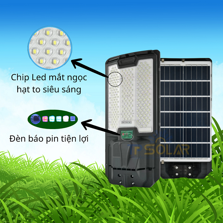 Mô tả Đèn Liền Thể Năng Lượng Mặt Trời TP SOLAR Siêu Sáng, Đèn Sân Vườn Liền Thể Kép 800W, Cảm Biến Chuyển Động Bảo Hành 3 Năm - 5