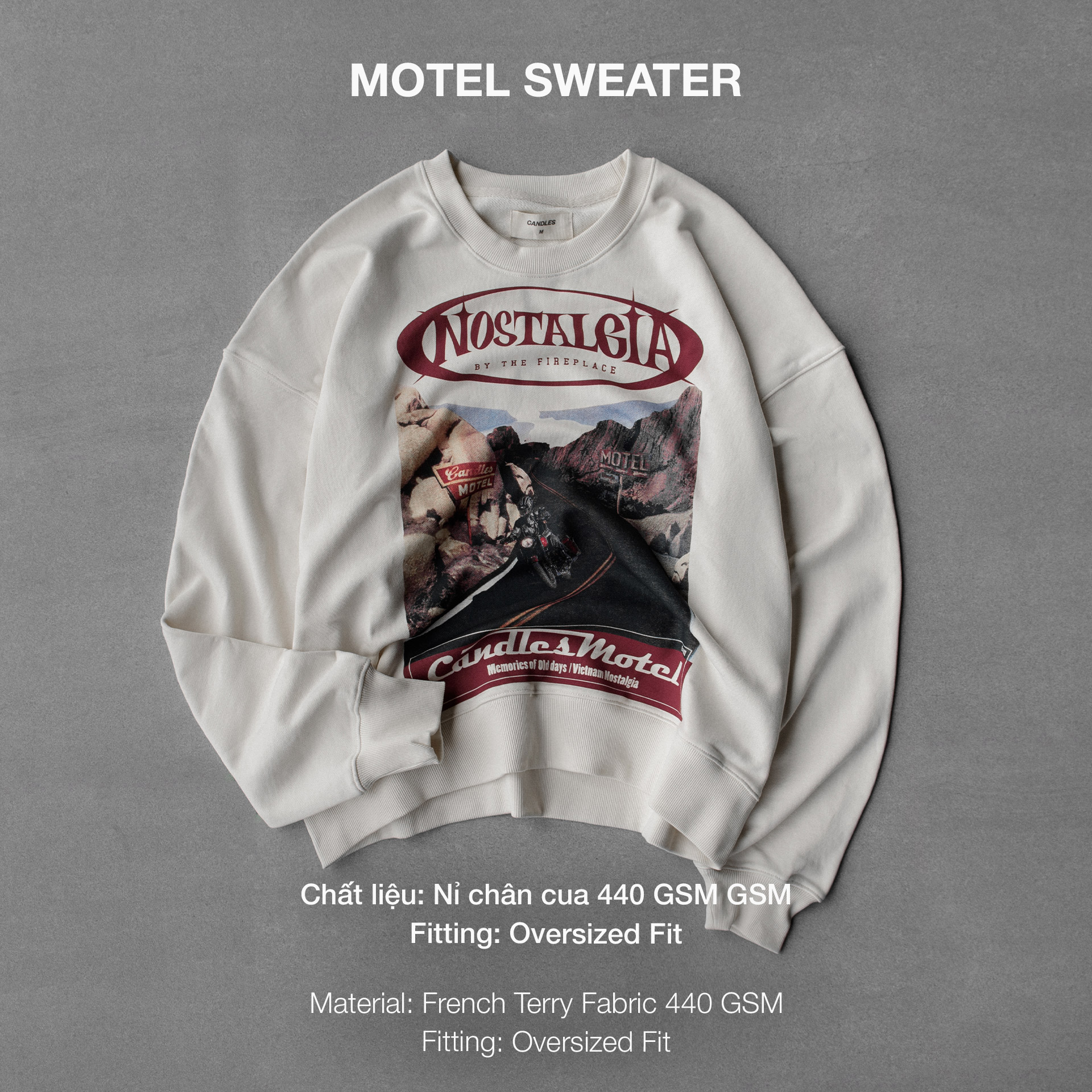 Mô tả Áo Nỉ Candles Motel Sweater Oversize Unisex - 1