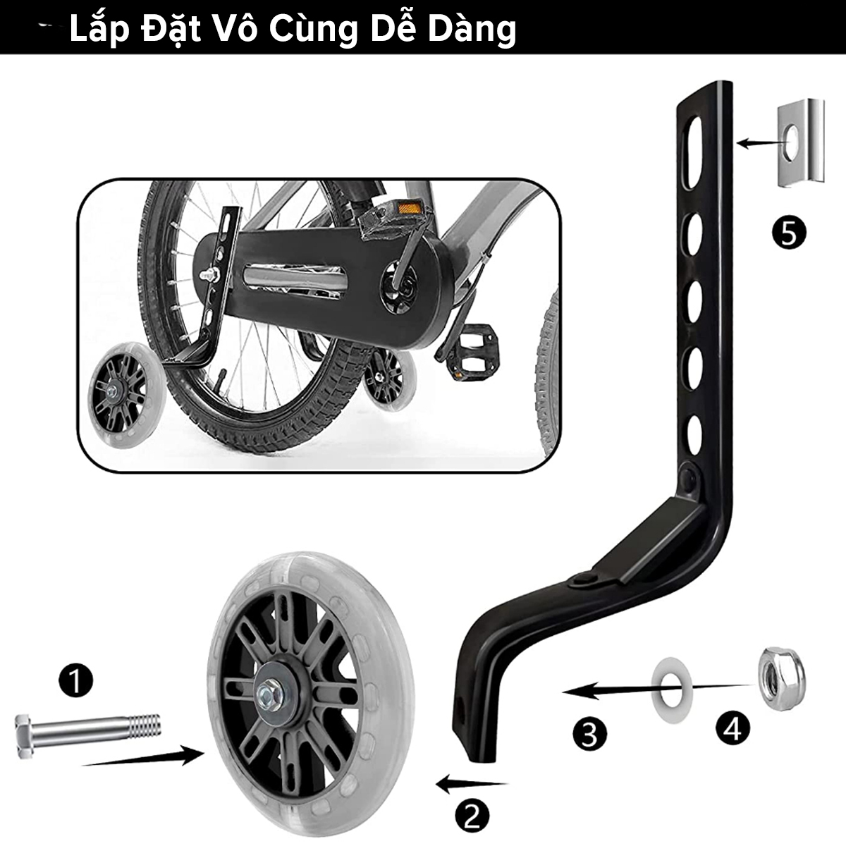 Mô tả Bánh Phụ Xe Đạp Trẻ Em Chính Hãng Amalife Phát Sáng Đủ Cỡ 12-14-16-18-20inch Chọn Màu Chắc Chắn - 3