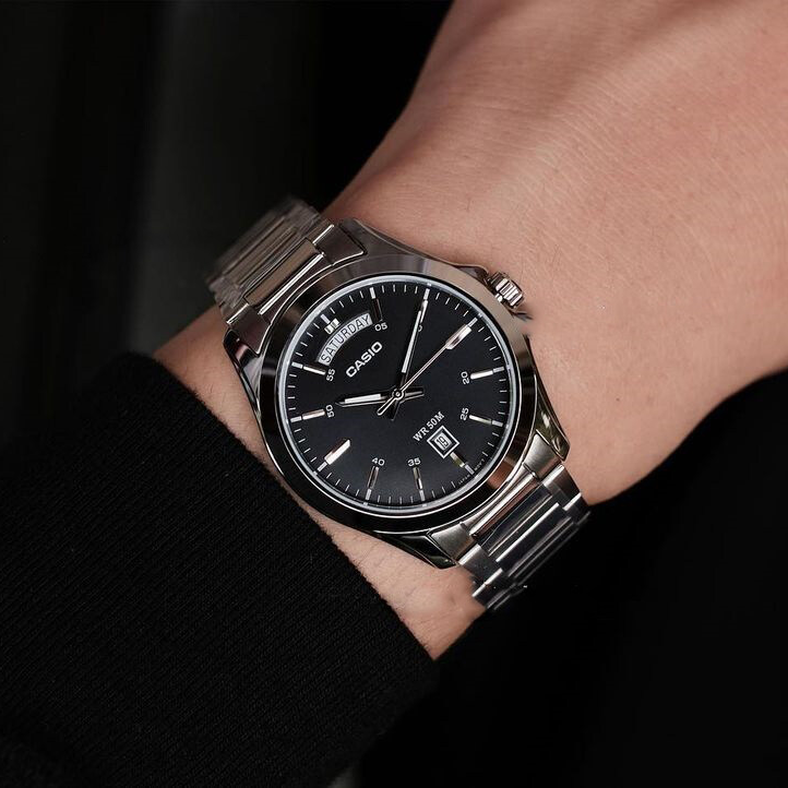 Mô tả Đồng Hồ Casio Nam MTP-1370D-1A1VDF Mặt Tròn Màu Đen Dây Kim Loại Chính Hãng - 2