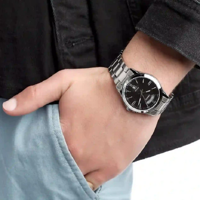 Mô tả Đồng Hồ Casio Nam MTP-1381D-1AVDF Mặt Đen Dây Kim Loại Chính Hãng - 2