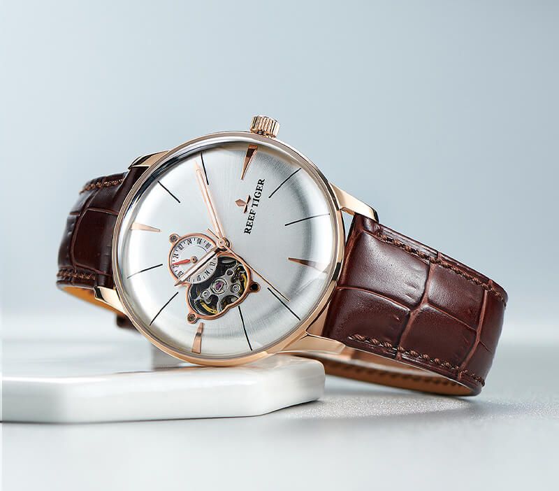 Mô tả Đồng hồ nam chính hãng Reef Tiger RGA8239-1 Kính sapphire chống xước,Chống nước,BH 24 tháng,Máy cơ Automatic,dây da xịn - 4