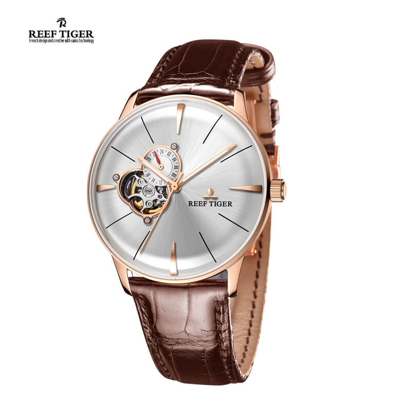 Mô tả Đồng hồ nam chính hãng Reef Tiger RGA8239-1 Kính sapphire chống xước,Chống nước,BH 24 tháng,Máy cơ Automatic,dây da xịn - 5