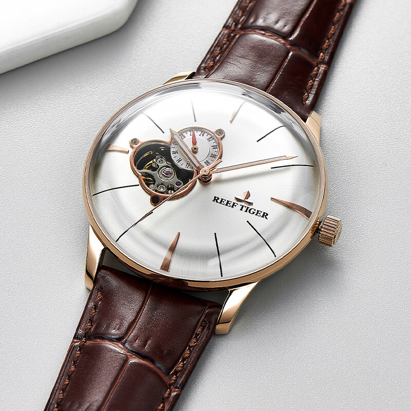 Mô tả Đồng hồ nam chính hãng Reef Tiger RGA8239-1 Kính sapphire chống xước,Chống nước,BH 24 tháng,Máy cơ Automatic,dây da xịn - 6