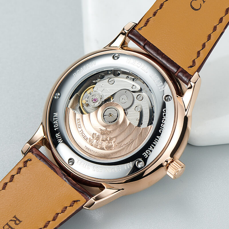 Mô tả Đồng hồ nam chính hãng Reef Tiger RGA8239-1 Kính sapphire chống xước,Chống nước,BH 24 tháng,Máy cơ Automatic,dây da xịn - 7