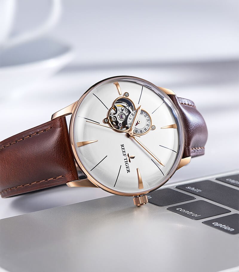 Mô tả Đồng hồ nam chính hãng Reef Tiger RGA8239-1 Kính sapphire chống xước,Chống nước,BH 24 tháng,Máy cơ Automatic,dây da xịn - 1