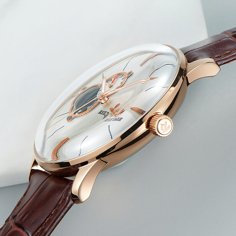 Mô tả Đồng hồ nam chính hãng Reef Tiger RGA8239-1 Kính sapphire chống xước,Chống nước,BH 24 tháng,Máy cơ Automatic,dây da xịn - 3