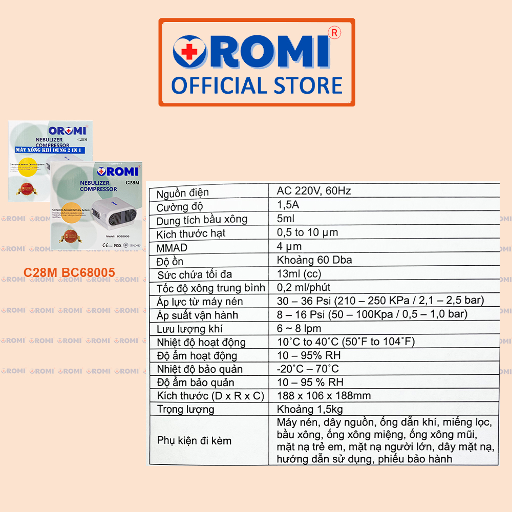 Mô tả Máy xông khí dung và hút mũi OROMI C28M - DÒNG MÁY CHUYÊN XÔNG: XÔNG, XÔNG CAO CẤP, XÔNG HÚT - 8